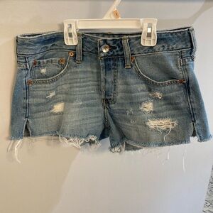 Abercrombie & Fitch jean shorts distressed size 26 button up fly